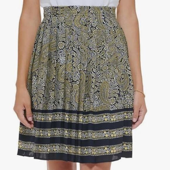 TOMMY HILFIGER Paisley Knee Pleated Skirt, Size 12, New with Tag - Picture 5 of 9
